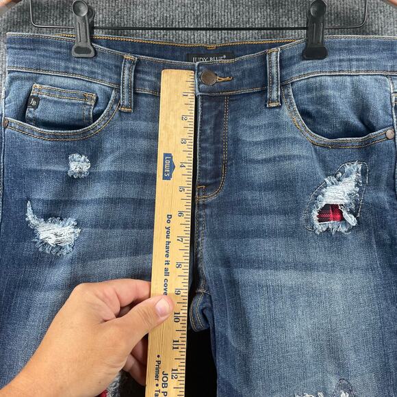 Judy Blue Skinny Fit Jeans Women's 13/31 Blue Destroyed JB8268DK Stretch - Picture 3 of 10